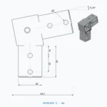 okifix 4040LA02-2 ölçülü teknik çizim (mm)
