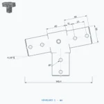 okifix 4040LA03-1 ölçülü teknik çizim (mm)