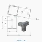 okifix 4040LA03-2 ölçülü teknik çizim (mm)