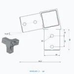 okifix 4040LA03-3 ölçülü teknik çizim (mm)