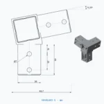 okifix 4040LA03-5 ölçülü teknik çizim (mm)
