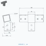 okifix 4040LA03-6 ölçülü teknik çizim (mm)