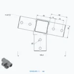 okifix 4040LA04-1 ölçülü teknik çizim (mm)