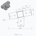 okifix 4040LA04-2 ölçülü teknik çizim (mm)