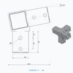 okifix 4040LA04-3 ölçülü teknik çizim (mm)