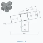 okifix 4040LA05-1 ölçülü teknik çizim (mm)