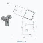 okifix 4040MA03-3 ölçülü teknik çizim (mm)