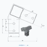 okifix 4040MA03-4 ölçülü teknik çizim (mm)
