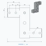 okifix 4040SP02-1 ölçülü teknik çizim (mm)