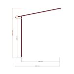 330 x 220 Balkon Kapama V2 — Ön Görünüş, ölçülü teknik çizim