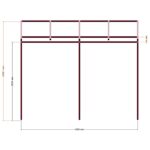 330 x 220 Balkon Kapama V2 — Sağ Yan Görünüş, ölçülü teknik çizim