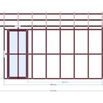 250 x 400 Depo — Sağ Yan Görünüş, ölçülü teknik çizim