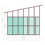 360 x 720 1+1 Tek Eğimli Yapı — Ön Görünüş, ölçülü teknik çizim