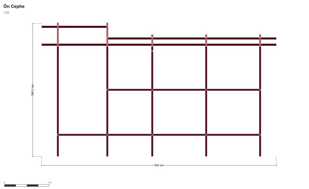 205 x 405 Gölgelik — Ön Görünüş, ölçülü teknik çizim