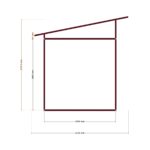 Long Cabin V2 — Ön Görünüş, ölçülü teknik çizim
