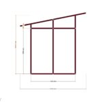150 x 250 Kümes — Ön Görünüş, ölçülü teknik çizim