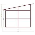 3 x 4 Çardak — Ön Görünüş, ölçülü teknik çizim
