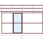 3x4 Sol Kapı — Sağ Yan Görünüş, ölçülü teknik çizim