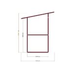 120x120 Kabin — Ön Görünüş, ölçülü teknik çizim