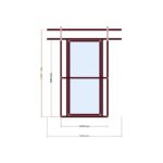 120x120 Kabin — Sağ Yan Görünüş, ölçülü teknik çizim