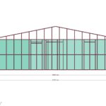 9x10 Beşik Çatılı 3+1 — Ön Görünüş, ölçülü teknik çizim